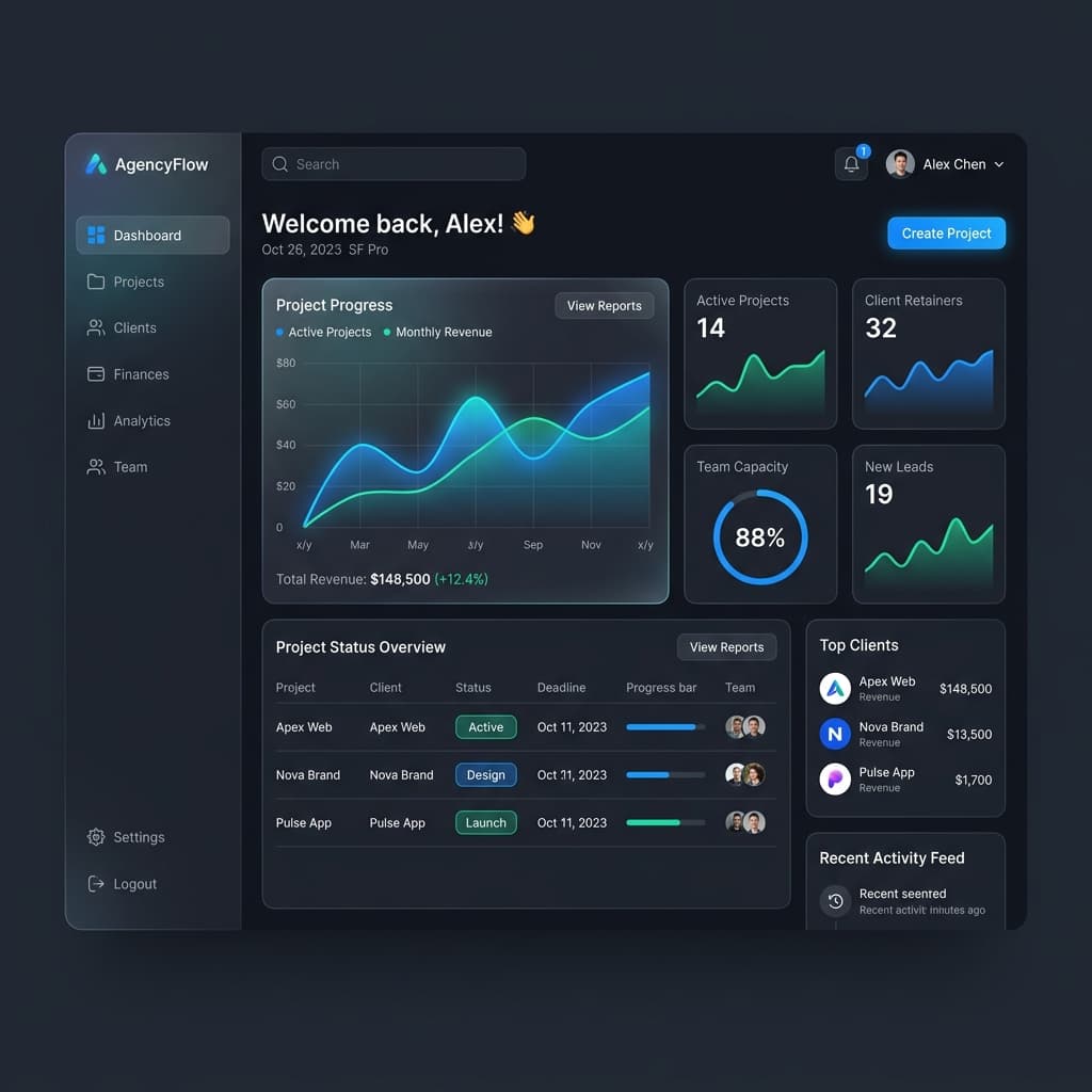 Dashboard proyek jasa website terdekat Velnafa